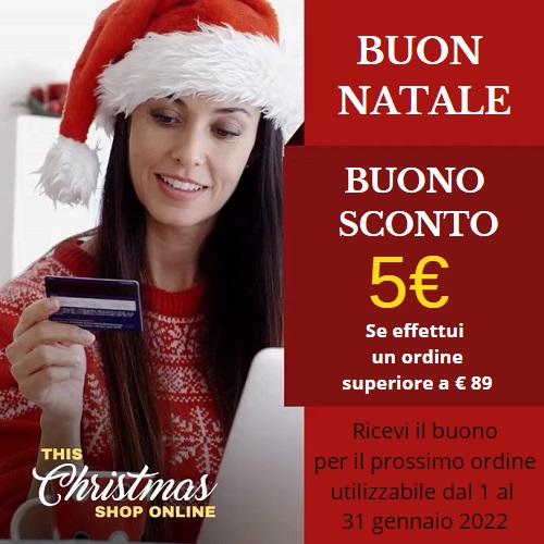 Immagine Auguri di Buon Natale un REGALO per te e un Buono Sconto di 5 Euro