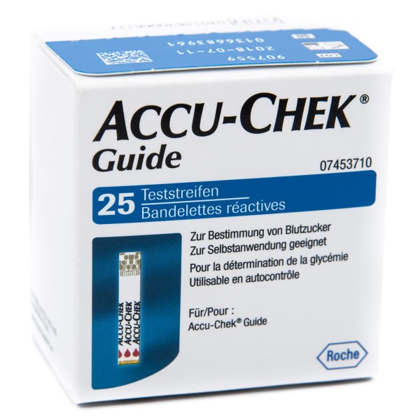 STRISCE MISURAZIONE GLICEMIA ACCU-CHEK GUIDE 25 PEZZI CONFEZIONE RETAIL - Farmafamily.it