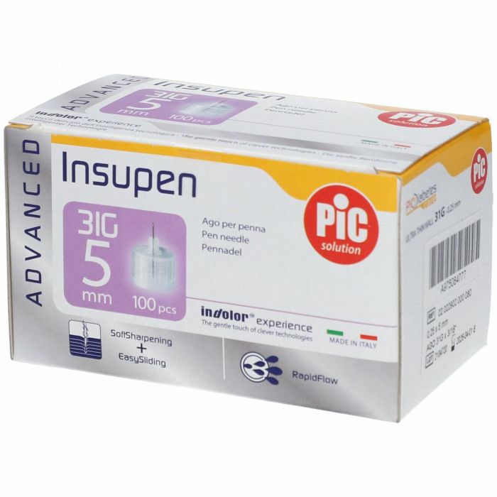 AGO PENNA INSULINA PIC INSUPEN ADVANCED GAUGE 31 5 MM 100 PEZZI - Farmafamily.it