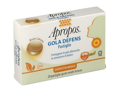 APROPOS GOLA DEFENS PRO 20 PASTIGLIE MIELE LIMONE - Farmafamily.it
