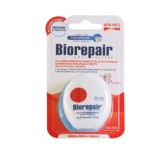 BIOREPAIR ORAL CARE ANTIBATTERICO FILO NON CERATO ULTRAPIATTO DENTI SENSIBILI 25+5 METRI - Farmafamily.it