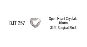 BJT257 ORECCHINO HEART CRYSTALS 10 MM - Farmafamily.it