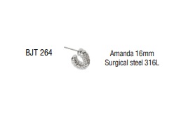 BJT264 ORECCHINO POST FORATURA AMANDA 16 MM SURGICAL STEEL - Farmafamily.it