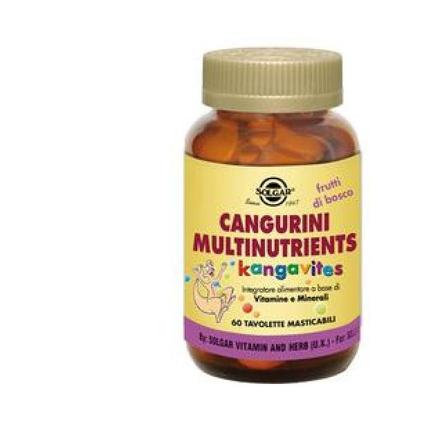 CANGURINI MULTINUTRIENTS FRUTTI BOSCO 60 TAVOLETTE MASTICABILI - Farmafamily.it