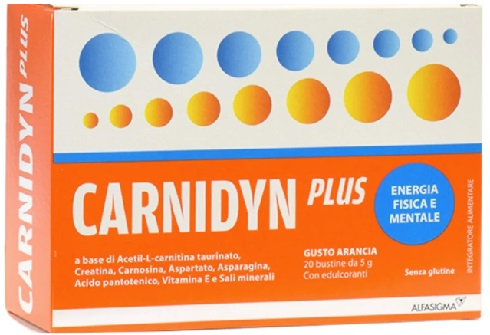 CARNIDYN PLUS 20 BUSTINE DA 5 G GUSTO ARANCIA - Farmafamily.it