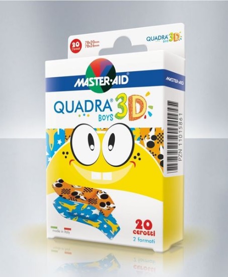 CEROTTO MASTER-AID QUADRA 3D BOYS 20 PEZZI ASSORTITI - Farmafamily.it
