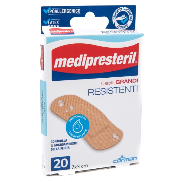 CEROTTO GRANDE MEDIPRESTERIL RESISTENTE 7X3CM 20 PEZZI - Farmafamily.it