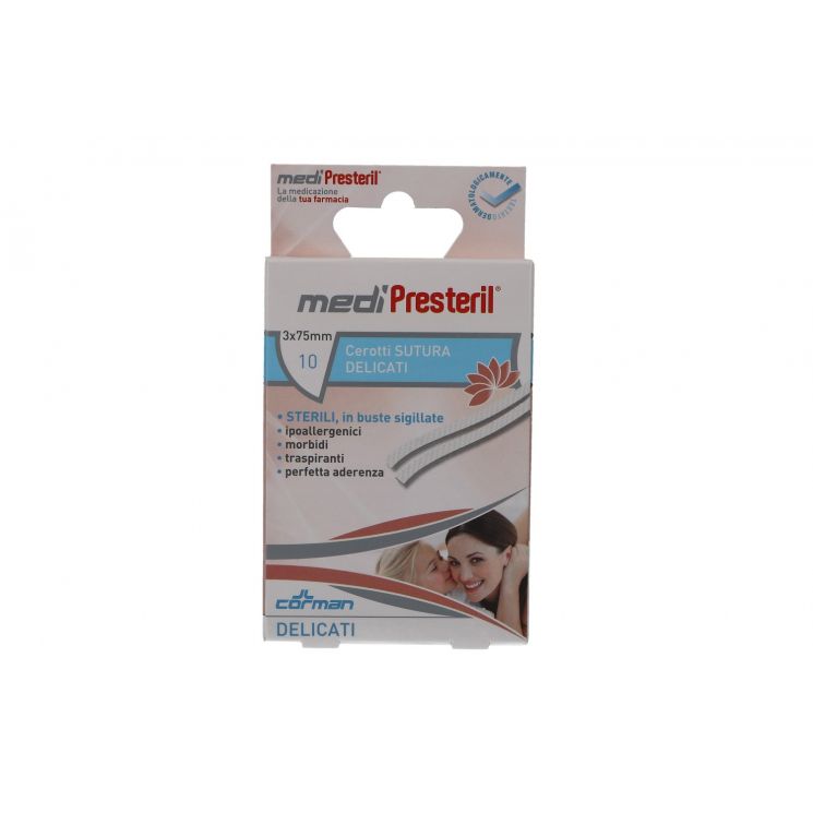 CEROTTO PER SUTURA MEDIPRESTERIL DELICATO TNT 3X75MM 10 PEZZI - Farmafamily.it