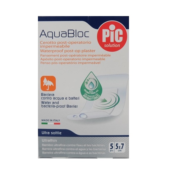 CEROTTO PIC AQUABLOC 5X7 STERILE ANTIBATTERICO 5 PEZZI - Farmafamily.it