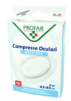 COMPRESSA OCULARE CON GARZA ANTIADERENTE 6,5X9,5 CM 10 PEZZI PROFAR - Farmafamily.it