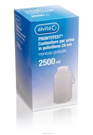 CONTENITORE PER URINA ALVITA PRONTOTEST IN POLIETILENE 24 ORE GRADUATO 2500ML - Farmafamily.it