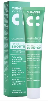 CURASEPT DAYCARE DENTIFRICIO PROTECTION BOOSTER HERBAL INVASION 75 ML - Farmafamily.it