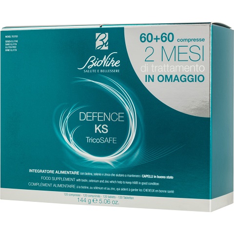 DEFENCE KS TRICOSAFE BIPACK 60 COMPRESSE + 60 COMPRESSE - Farmafamily.it