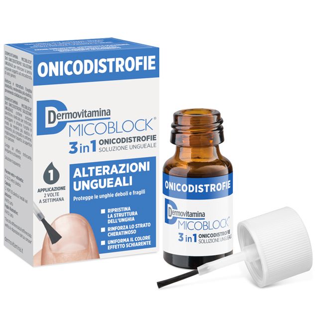 DERMOVITAMINA MICOBLOCK 3 IN 1 ONICODISTROFIE ALTERAZIONI UNGUEALI 7 ML - Farmafamily.it