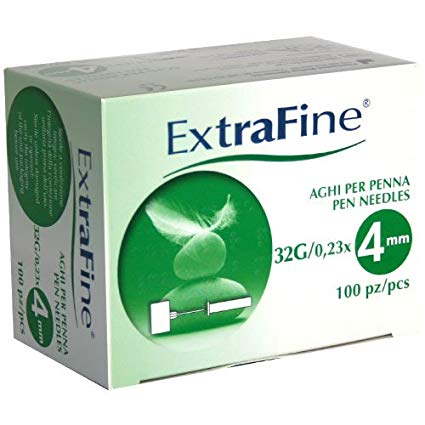 AGO PER PENNA DA INSULINA EXTRAFINE GAUGE 32 4 MM 100 PEZZI - Farmafamily.it