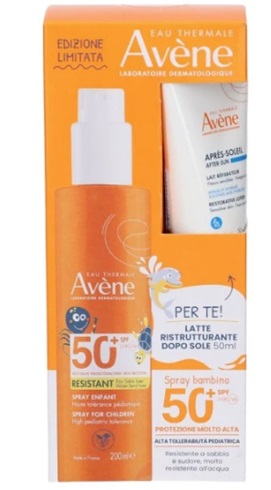 EAU THERMALE AVENE SOLARE SPRAY BAMBINO SPF50+ 200 ML + RISTRUTTURANTE DOPOSOLE 50 ML - Farmafamily.it