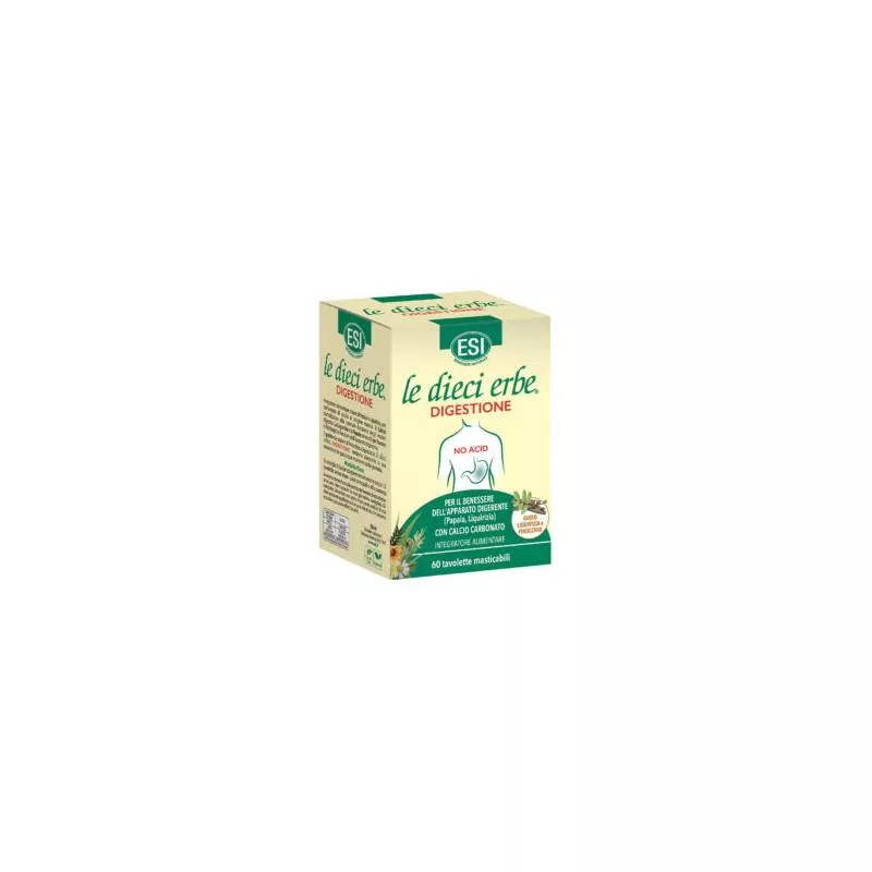 ESI LE DIECI ERBE DIGESTIONE NO ACID 60 TAVOLETTE MASTICABILI - Farmafamily.it