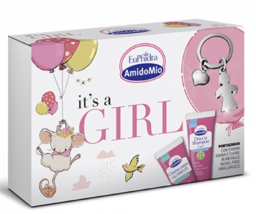 EUPHIDRA AMIDO IT'S A GIRL COFANETTO CON 1 DOCCIA SHAMPOO 2IN1+1 CREMA CORPO+PORTACHIAVI - Farmafamily.it