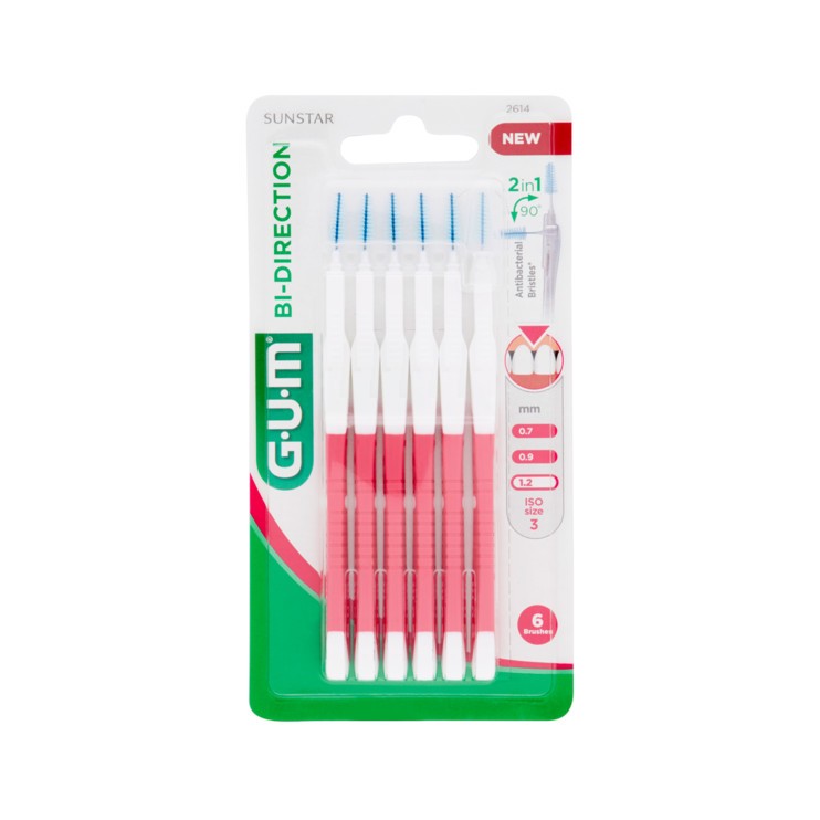 GUM BI-DIRECTION SCOVOLINI PUNTA FINE 2614 6 PEZZI - Farmafamily.it