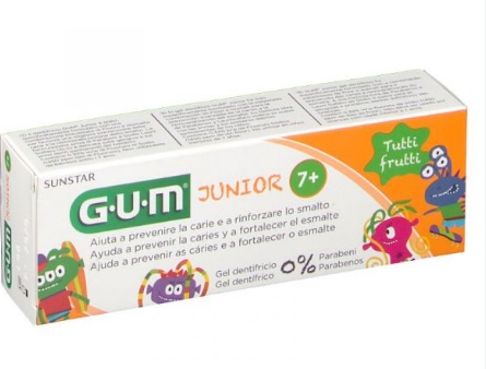 GUM JUNIOR DENTIFRICIO BAMBINI 7/12 FLUORO 1000 PPM 50 ML - Farmafamily.it