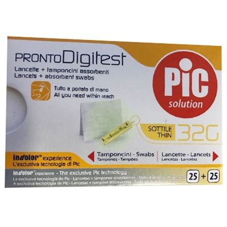 LANCETTE PUNGIDITO PIC PRONTO DIGITEST GAUGE 32 25 PEZZI - Farmafamily.it