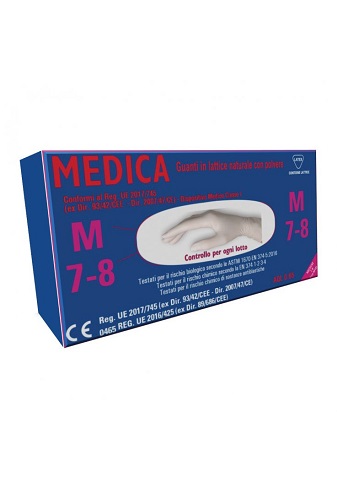 MEDICA GUANTO LATTICE N/STERILE CON POLVERE DM MISURA M 100 PEZZI - Farmafamily.it