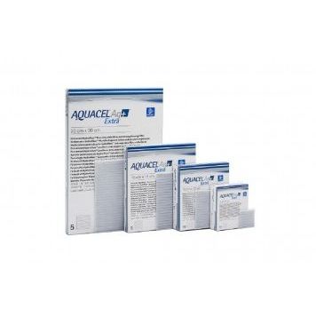 MEDICAZIONE IN HYDROFIBER E IONI ARGENTO INTESSUTA IN LYOCELL AQUACEL AG + EXTRA 2X45CM 5 PEZZI - Farmafamily.it