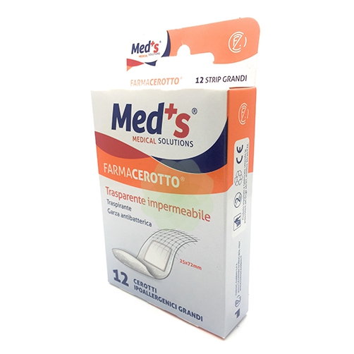 CEROTTO MEDS STRIP POLIURETANO IPOALLERGENICO ASSORTITO GRANDE 12 PEZZI - Farmafamily.it