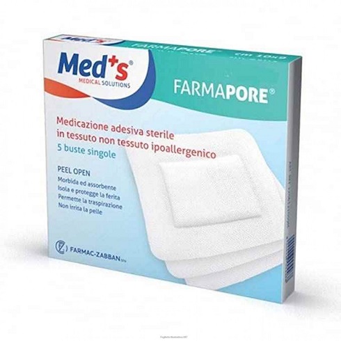 MEDICAZIONE MEDS FARMAPORE ADESIVA STERILE CM15X15 ASTUCCIO 5 PEZZI - Farmafamily.it