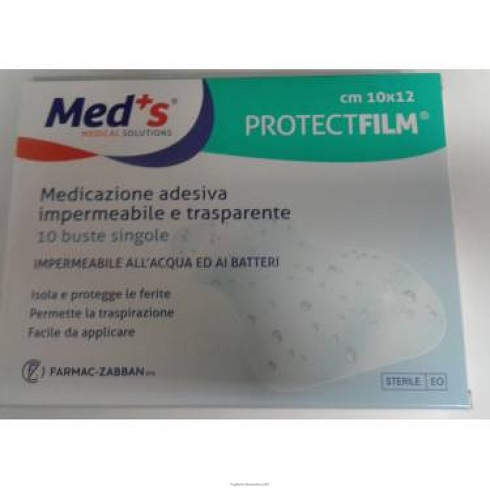 MEDS PROTECT FILM MEDICAZIONE POLIURETANO IMPERMEABILE ADESIVA 10X12CM 10 PEZZI - Farmafamily.it
