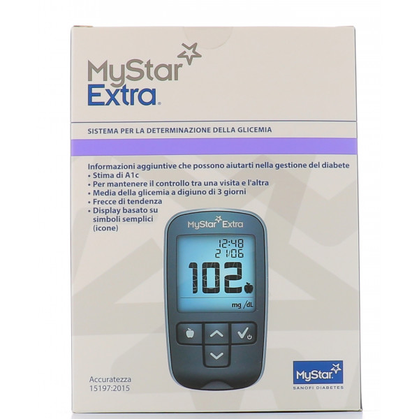 SISTEMA PER DETERMINAZIONE GLICEMIA MYSTAR EXTRA - SENZA STRISCE OMAGGIO - Farmafamily.it