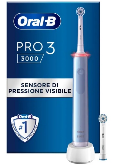 ORAL-B PRO 3 BLU CROSSACTION SPAZZOLINO ELETTRICO - Farmafamily.it