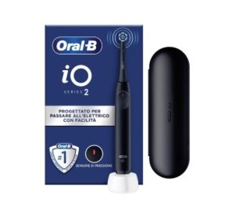 ORALB POWER SPAZZOLINO ELETTRICO IO2 SERIES NIGHT BLACK + TRAVEL CASE - Farmafamily.it