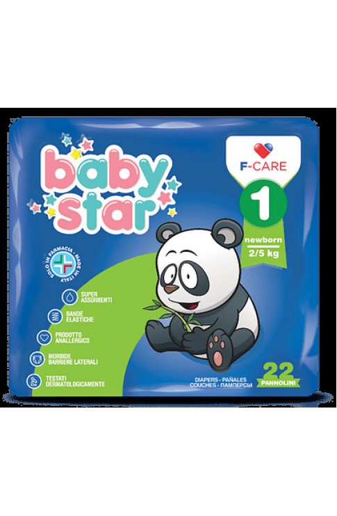 PANNOLINO BABYSTAR 2/5KG T1 22 PEZZI - Farmafamily.it