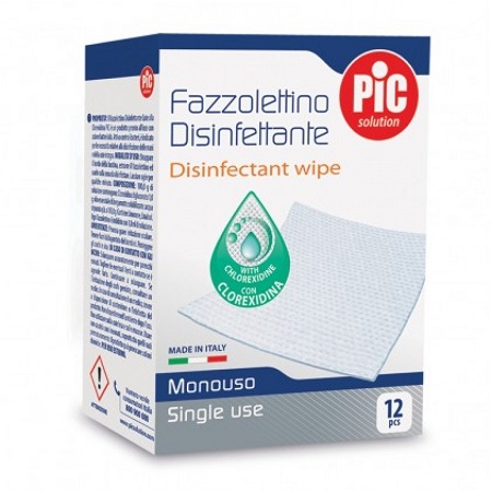 PIC SOLUTION FAZZOLETTINI DISINFETTANTI 12 PEZZI - Farmafamily.it