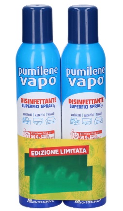 PUMILENE VAPO DISINFETTANTE 2 BOMBOLETTE X 250 ML - Farmafamily.it
