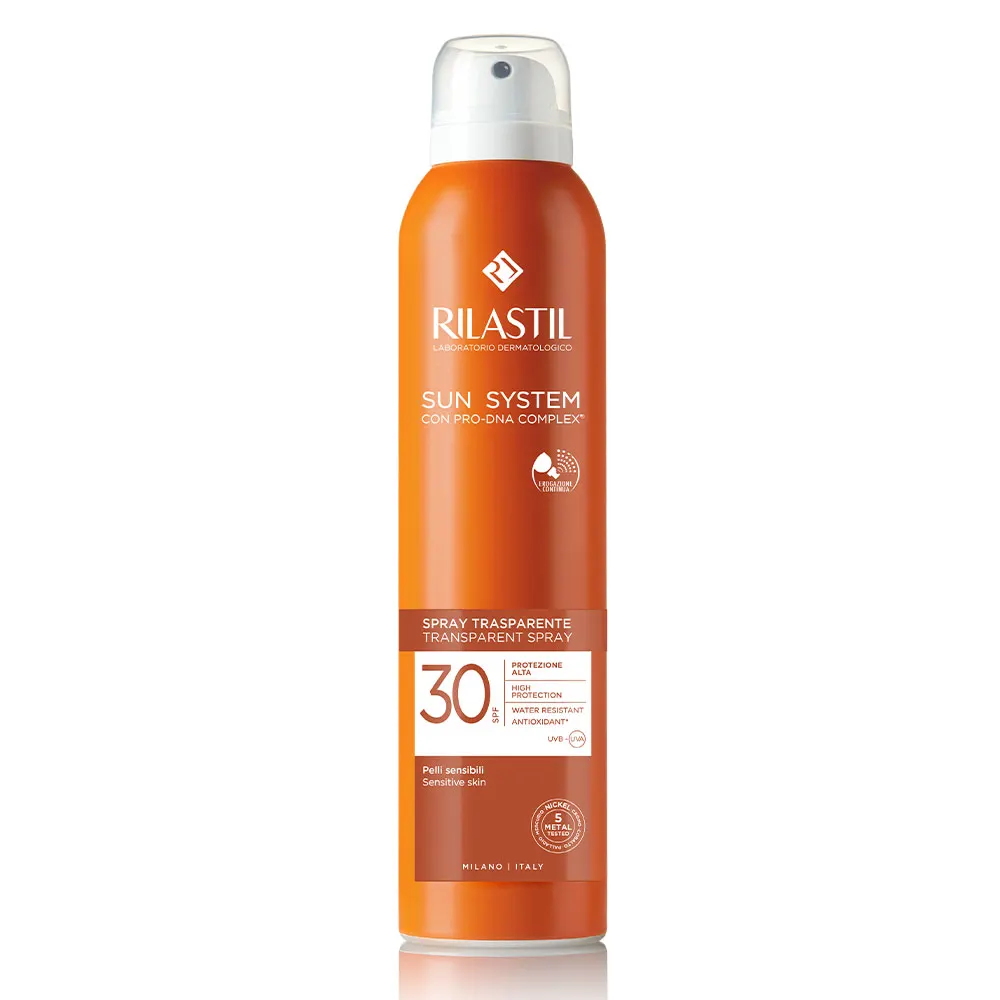 RILASTIL SUN SYSTEM TRANSPARENT SPRAY SPF30 200 ML - Farmafamily.it