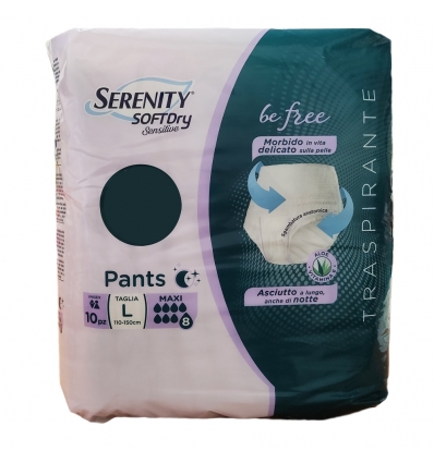 SERENITY PANTS SD SENSITIVE BE FREE MAXI TAGLIA L 10 PEZZI - Farmafamily.it
