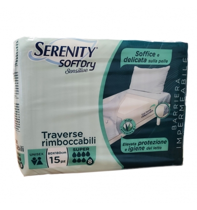 SERENITY TRAVERSA SD SENSITIVE SUPER 80X180 CM 15 PEZZI - Farmafamily.it