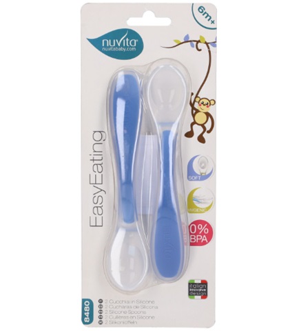 SET 2 CUCCHIAI IN SILICONE BLU - Farmafamily.it