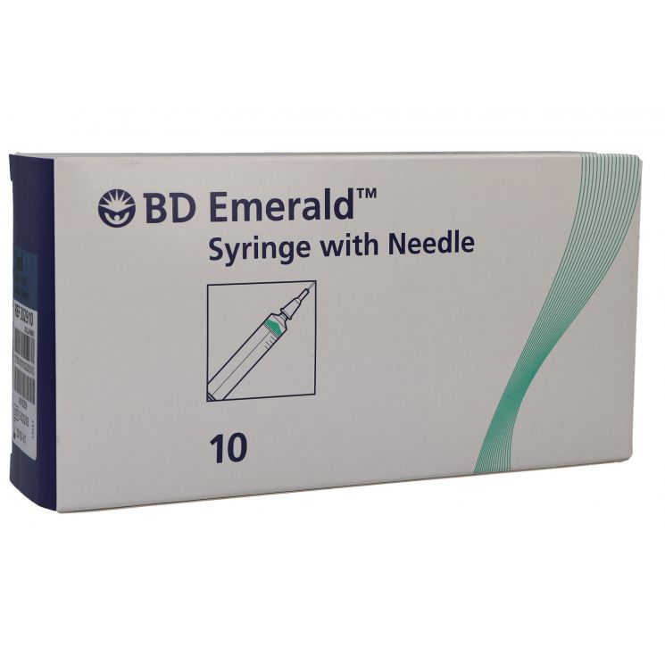 SIRINGA BECTON DICKINSON EMERALD CAPACITA' 5ML 23 GAUGE 11/4 10 PEZZI - Farmafamily.it
