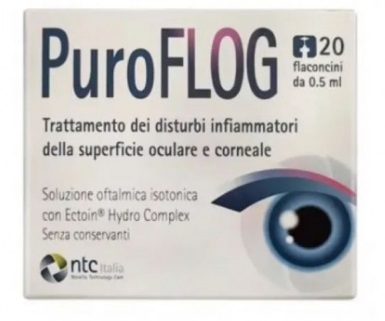 SOLUZIONE OFTALMICA ISOTONICA PUROFLOG CON ECTOIN HYDRO COMPLEX 20 FLACONCINI MONODOSE X 0,5 ML - Farmafamily.it