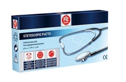 STETOSCOPIO PIATTO DOTATO DI DIAFRAMMA PERAUSCULTAZIONE DURANTE LA MISURAZIONE DELLA PRESSIONE ARTERIOSA DOPPIA CAMPANA ARCHETTO IN METALLO CROMATO 21405 - Farmafamily.it