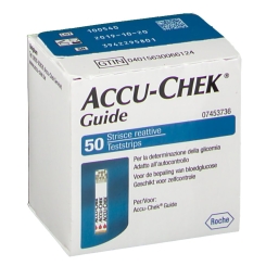 STRISCE MISURAZIONE GLICEMIA ACCU-CHEK GUIDE 50 PEZZI CONFEZIONE  - Farmafamily.it