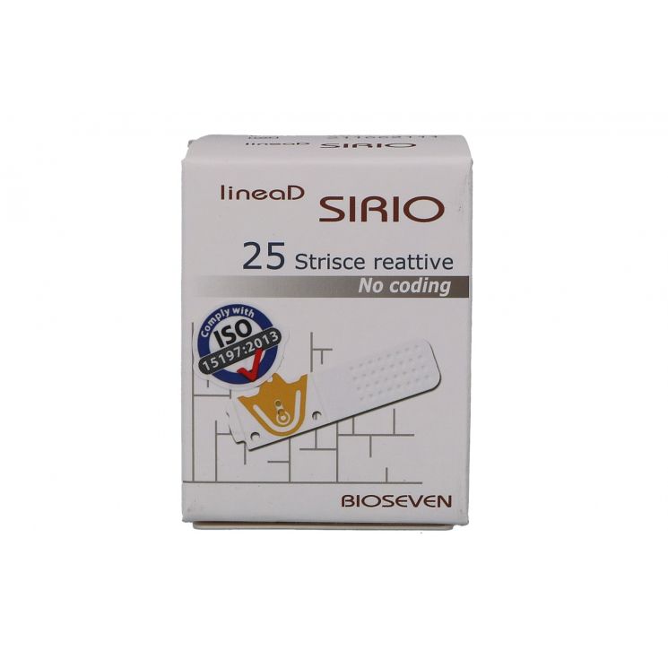 STRISCE MISURAZIONE GLICEMIA LINEA D SIRIO 25 PEZZI - Farmafamily.it