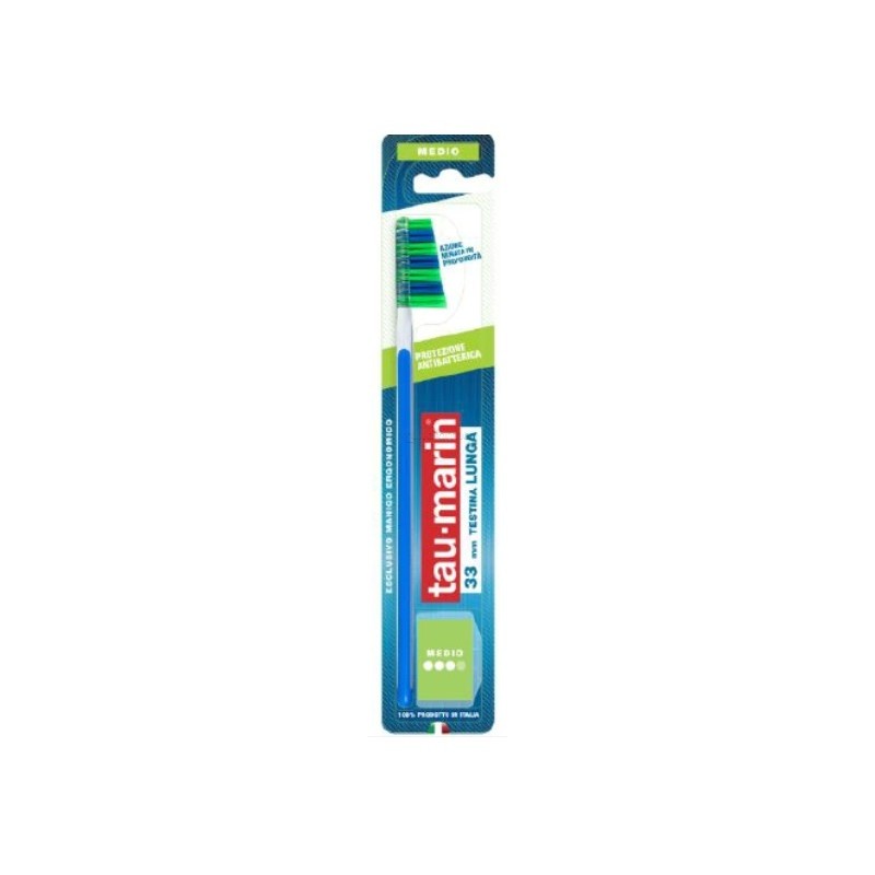 TAUMARIN SPAZZOLINO SCALARE 33 MEDIO CON ANTIBATTERICO TESTINA LUNGA - Farmafamily.it