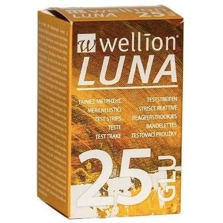 WELLION LUNA 25 STRIPS STRISCE PER MISURAZIONE GLICEMIA - Farmafamily.it