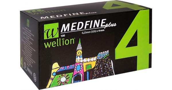 AGO PER PENNA DA INSULINA WELLION MEDFINE PLUS 4 32 GAUGE LUNGHEZZA 4 MM 100 PEZZI - Farmafamily.it