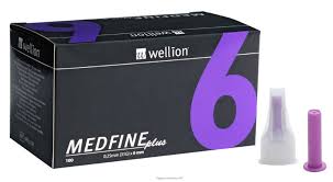 AGO PER PENNA DA INSULINA WELLION MEDFINE PLUS 6 31 GAUGE LUNGHEZZA 6 MM 100 PEZZI - Farmafamily.it
