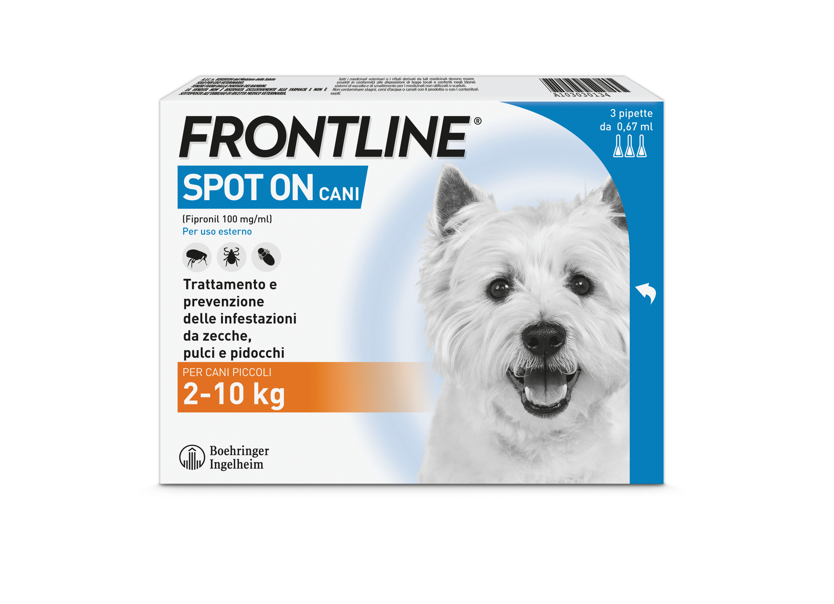 FRONTLINE*3PIP 2-10KG CANI - Farmafamily.it
